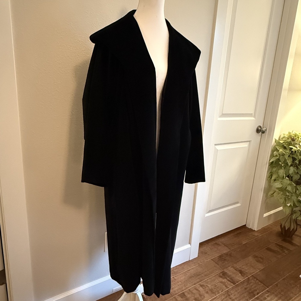 Vintage Marguerite Rubel Black Velvet Opera‎ Swing Coat Gown Jacket